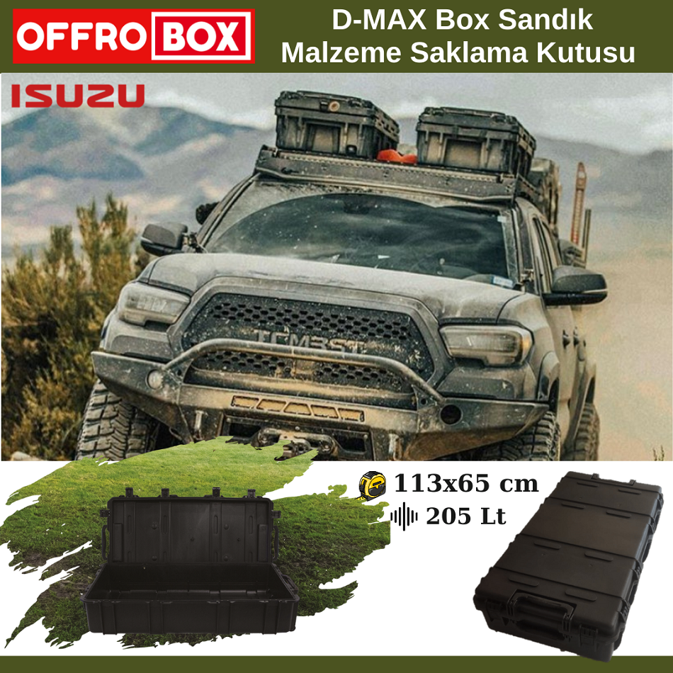 Isuzu D-Max Off Road Box Büyük Saklama Kutusu Off Road Sandık 113x65 cm