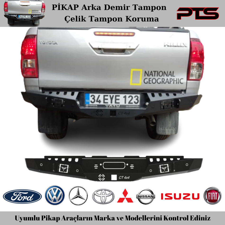 Pikap Arka Demir Tampon Koruma Pick Up Çelik Tampon Koruma