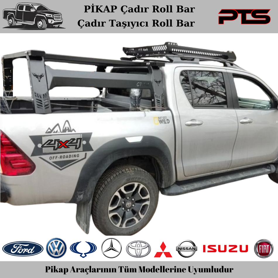 Pikap Çadır Taşıyıcı Roll Bar Pikap Çadır Roll Bar Kasa Koruma