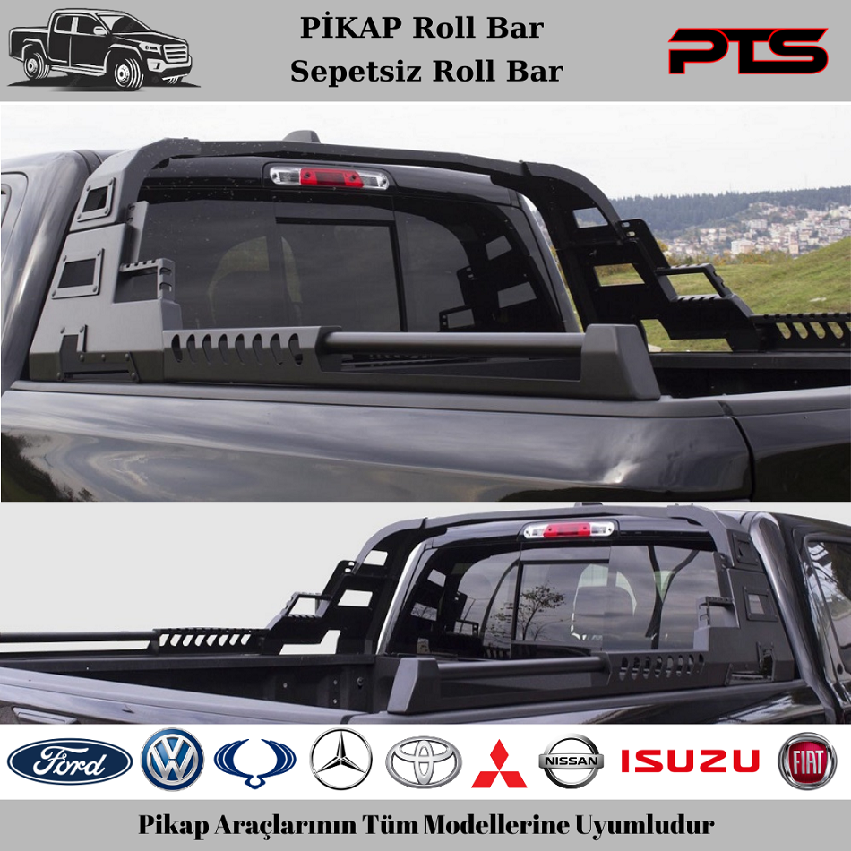 Pikap Roll Bar Pick Up Kasa Üstü Sepetsiz Roll Bar Kasa Koruma