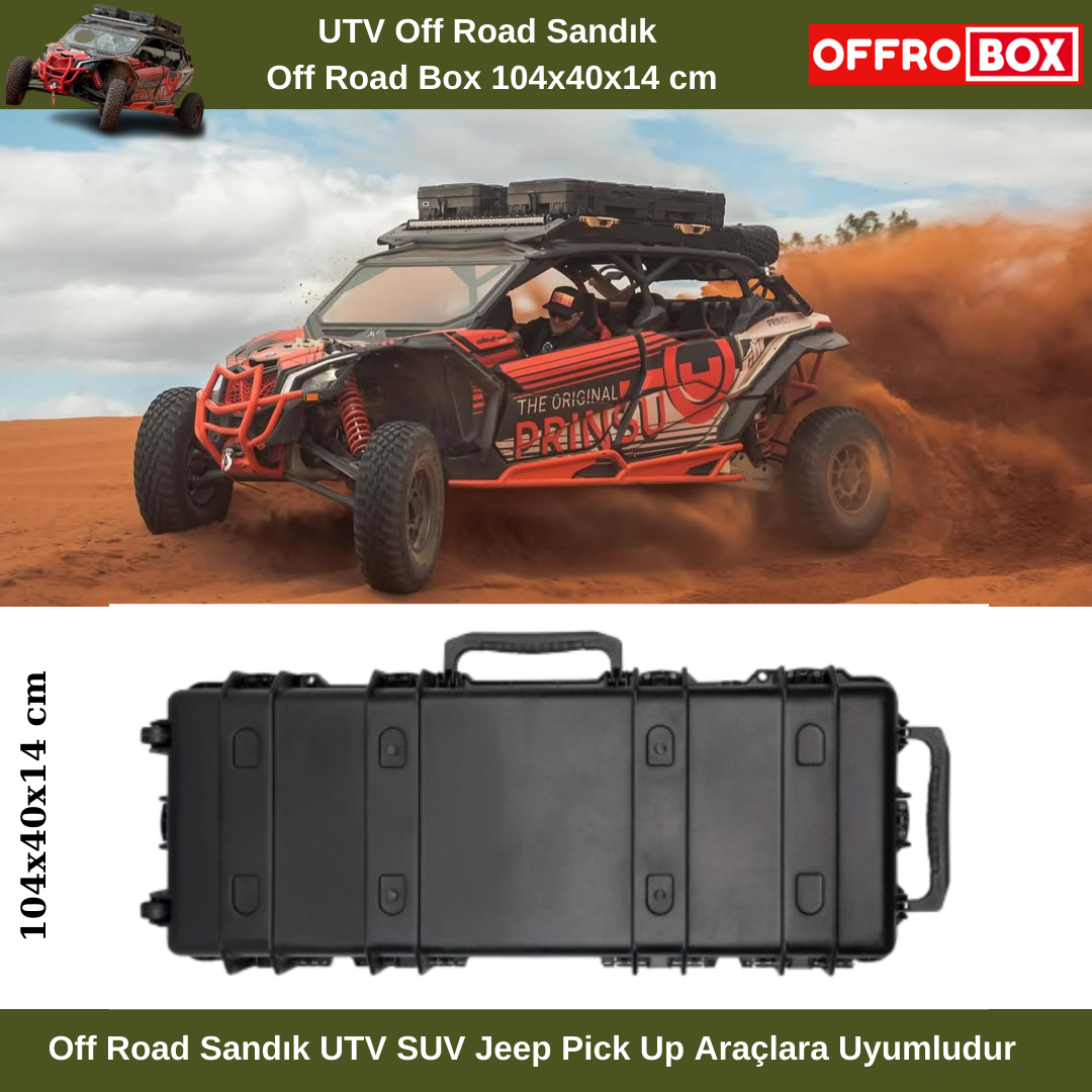 UTV Roof Box UTV Cargo Box ATV UTV Off Road Box 104x40 cm